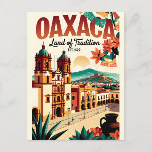 Vintage Oaxaca Mexico Land of Tradition Retro Postcard