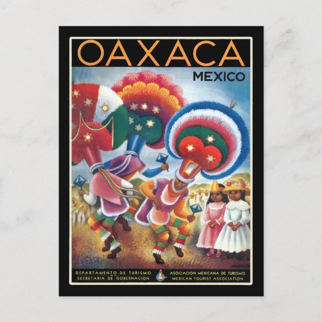 Vintage Oaxaca Mexico Retro Tourism Travel Postcard (Front)