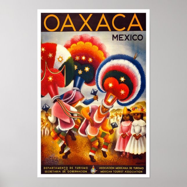 Vintage Oaxaca, Mexico Travel Poster (Front)
