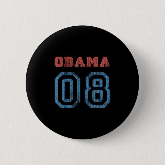 Vintage Obama 08  Button (Front)