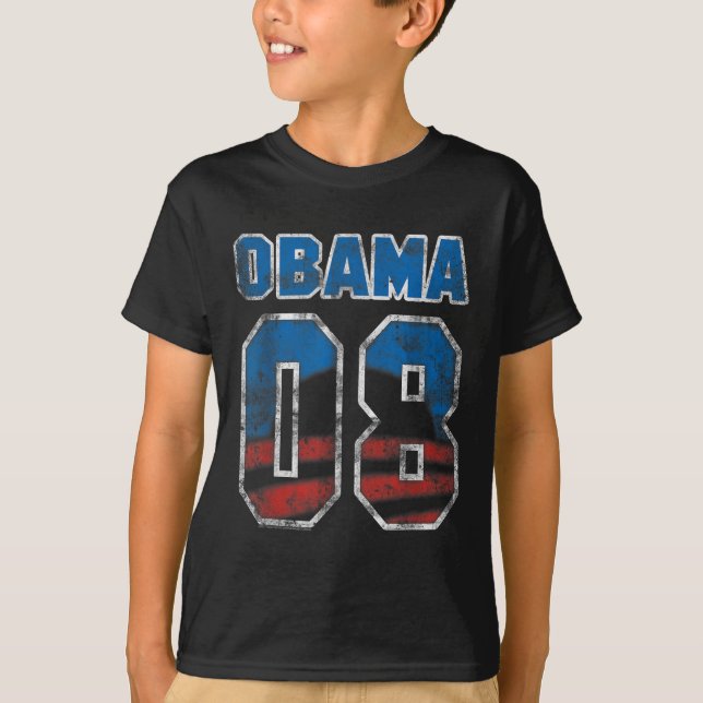 Vintage Obama 08 President Keepsake Throwback  T-Shirt (Front)