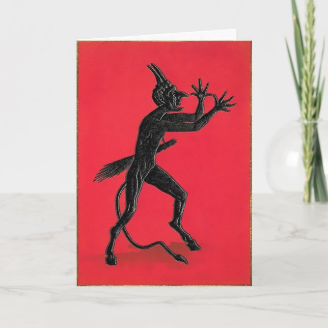 Vintage Obscene Krampus Christmas Card (Front)