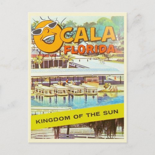 Vintage Ocala Florida Tourist Boats Postcard