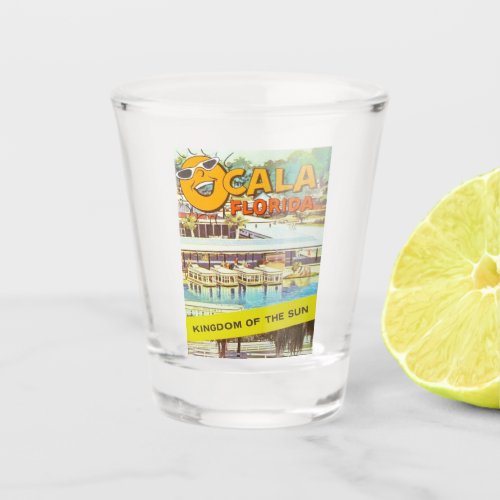 Vintage Ocala Florida Tourist Boats Sun Shot Glass