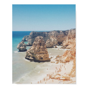 Vintage Ocean Beach Portugal Cliffs Coves Photo Poster