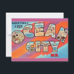 Vintage Ocean City MD Greeting Postcard<br><div class="desc">A vintage postcard greeting for Ocean City,  Maryland repurposed!</div>