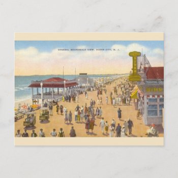 Vintage Ocean City New Jersey Boardwalk Postcard by RetroMagicShop at Zazzle