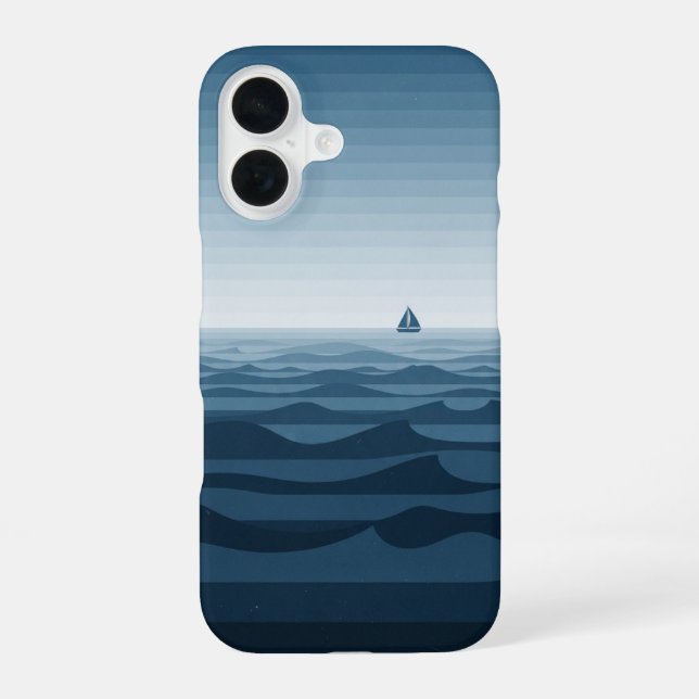 Vintage Ocean Horizon Lines iPhone Case (Back)