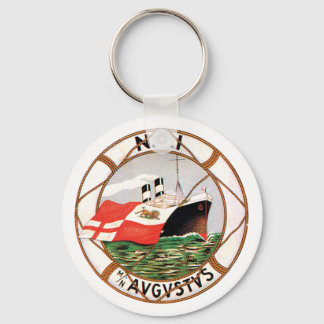 Vintage Ocean Liner Label Keychain