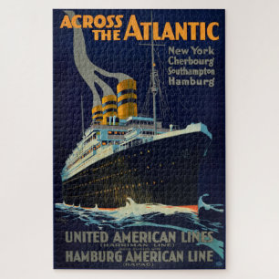 VINTAGE OCEAN LINER TRAVEL JIGSAW PUZZLE
