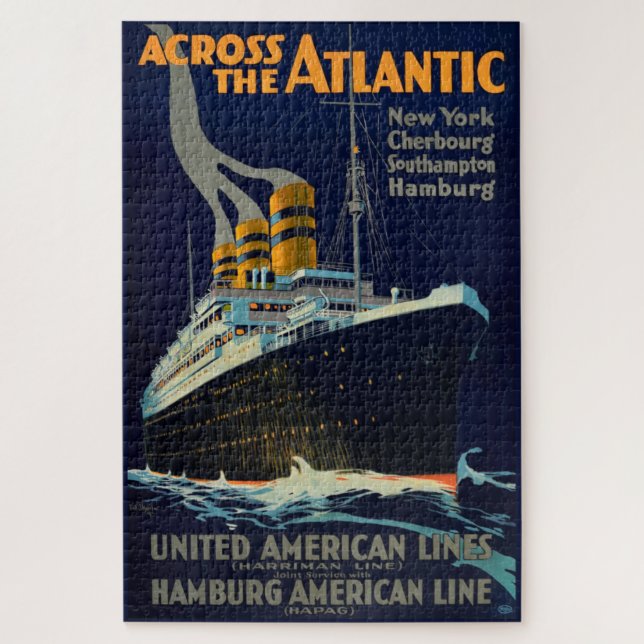 VINTAGE OCEAN LINER TRAVEL JIGSAW PUZZLE (Vertical)