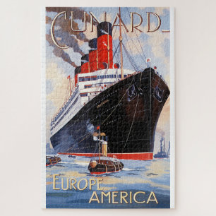 VINTAGE OCEAN LINER TRAVEL JIGSAW PUZZLE