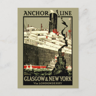 VINTAGE OCEAN LINER TRAVEL POSTCARD