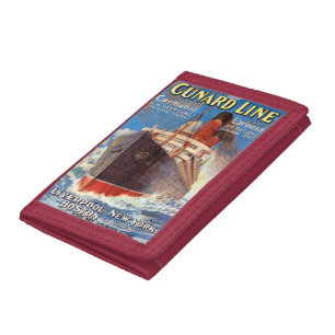 VINTAGE OCEAN LINER TRAVEL POSTER TRI-FOLD WALLET