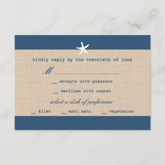 Vintage Ocean Stripes RSVP Card