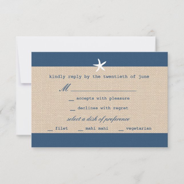 Vintage Ocean Stripes RSVP Card (Front)