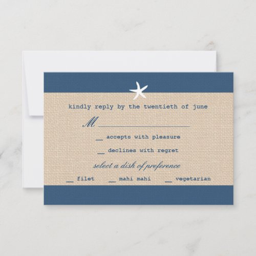 Vintage Ocean Stripes RSVP Card
