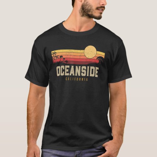 Vintage Oceanside Beach California Ca Retro Surfer T_Shirt