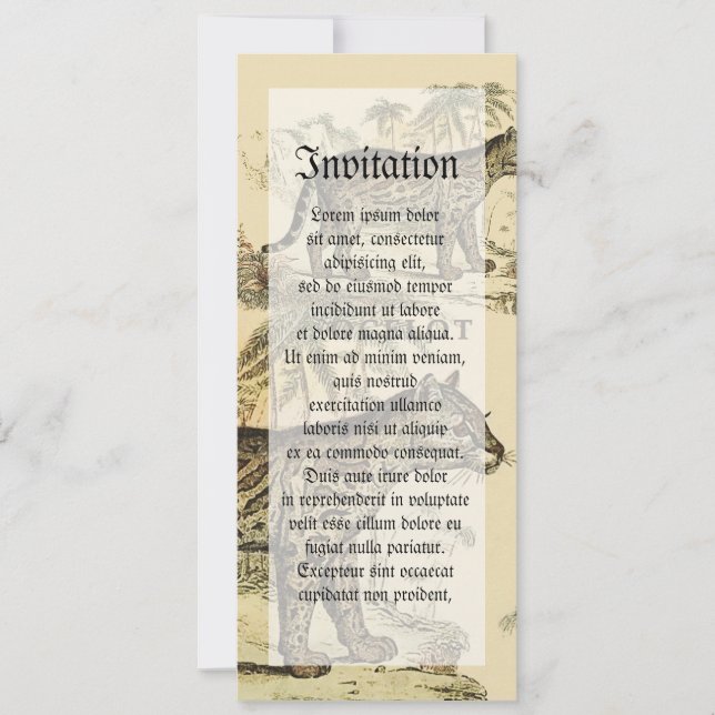 Vintage Ocelot Invitation (Front)