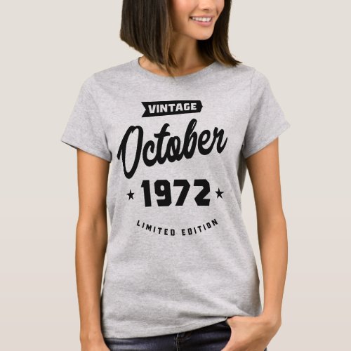 Vintage October 1972 T_Shirt