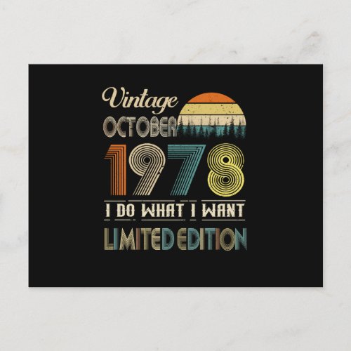 Vintage October 1978 What I Want Limited Edition Postcard