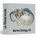 Vintage Octopus Argonaut, Marine Life Animals 3 Ring Binder