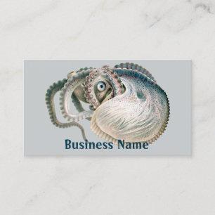 Vintage Octopus Argonaut, Marine Life Animals Business Card