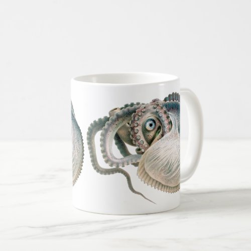 Vintage Octopus Argonaut Marine Life Animals Coffee Mug