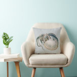 Vintage Octopus Argonaut, Marine Life Animals Throw Pillow