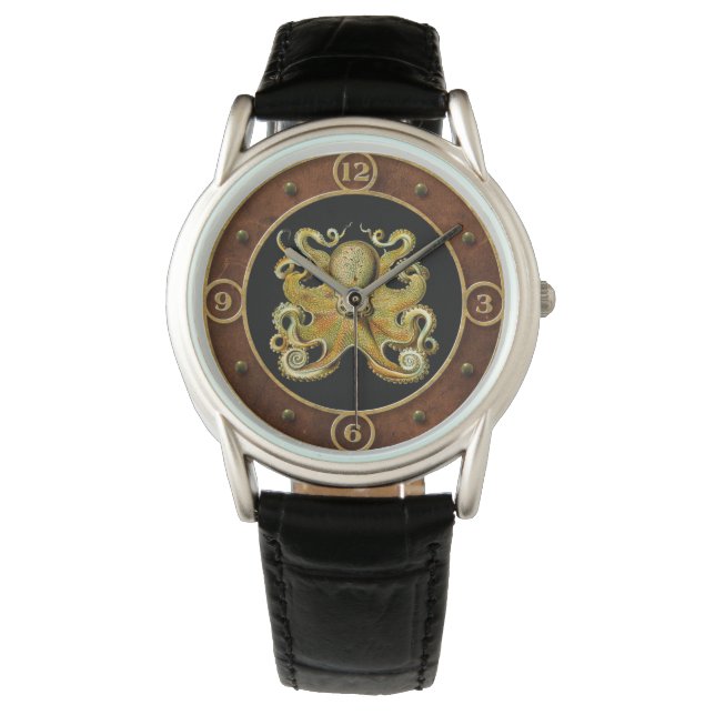 Vintage Octopus Art by Ernst Haeckel Watch (Front)