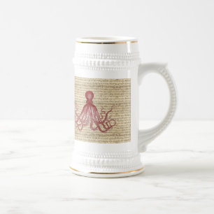 Vintage octopus beer stein