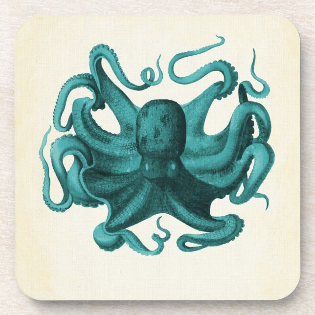 Vintage Octopus Beverage Coaster (Front)