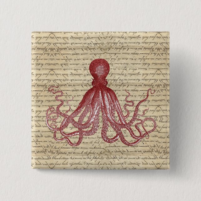 Vintage octopus button (Front)