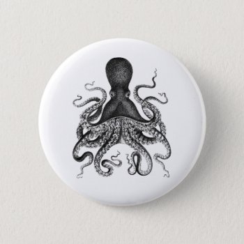 Vintage Octopus Button by WaywardMuse at Zazzle