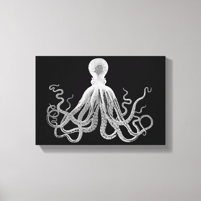 Vintage Octopus Canvas Print (Front)