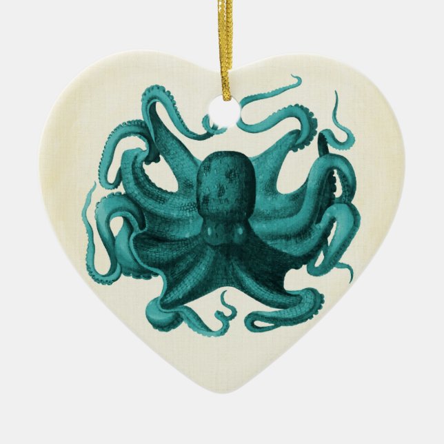 Vintage Octopus Ceramic Ornament (Front)