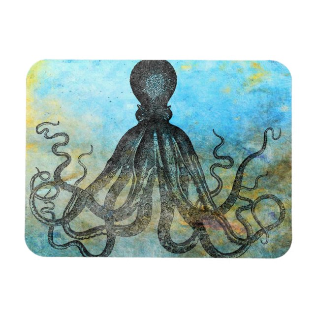Vintage Octopus Collage Magnet (Horizontal)
