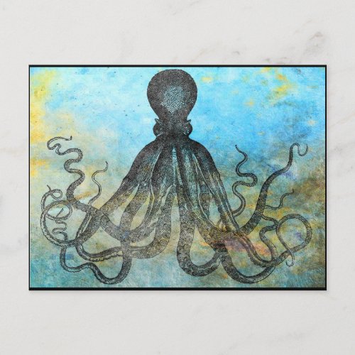 Vintage Octopus Collage Postcard