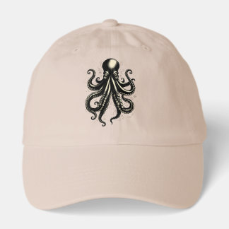 Vintage Octopus Curious Tentacles Ink Illustration Hat