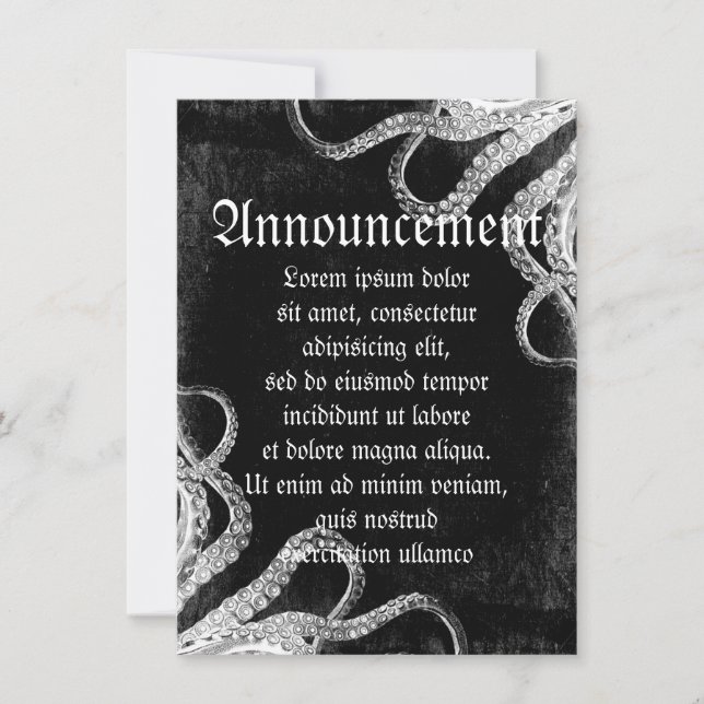 Vintage Octopus Dark Announcement (Front)