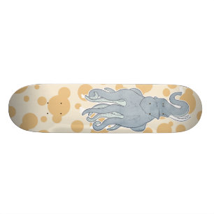Vintage Octopus Elephant Skateboard Deck