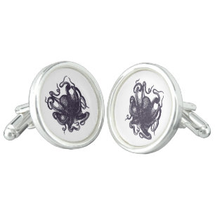 Vintage Octopus Illustration Cufflinks