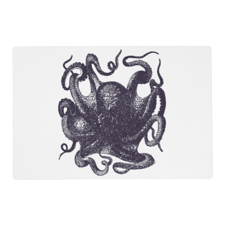 Vintage Octopus Illustration Placemat