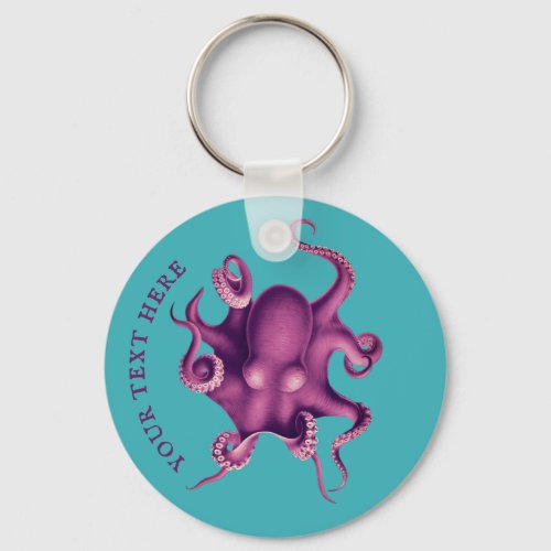 Vintage Octopus Illustration Valdivia Expedition Keychain