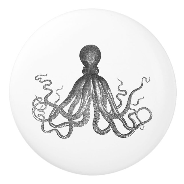 Vintage Octopus | Kraken | Cthulhu Ceramic Knob (Front)