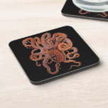 Vintage Octopus Macropus, Marine Aquatic Animals Beverage Coaster