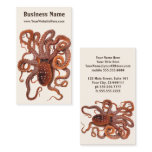 Vintage Octopus Macropus, Marine Aquatic Animals Business Card
