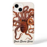 Vintage Octopus Macropus, Marine Aquatic Animals Case-Mate iPhone 14 Case