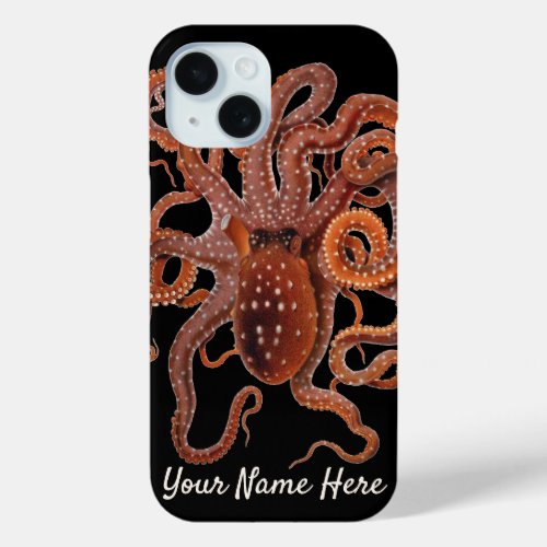 Vintage Octopus Macropus Marine Aquatic Animals iPhone 15 Case