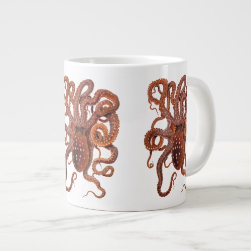 Vintage Octopus Macropus Marine Aquatic Animals Large Coffee Mug